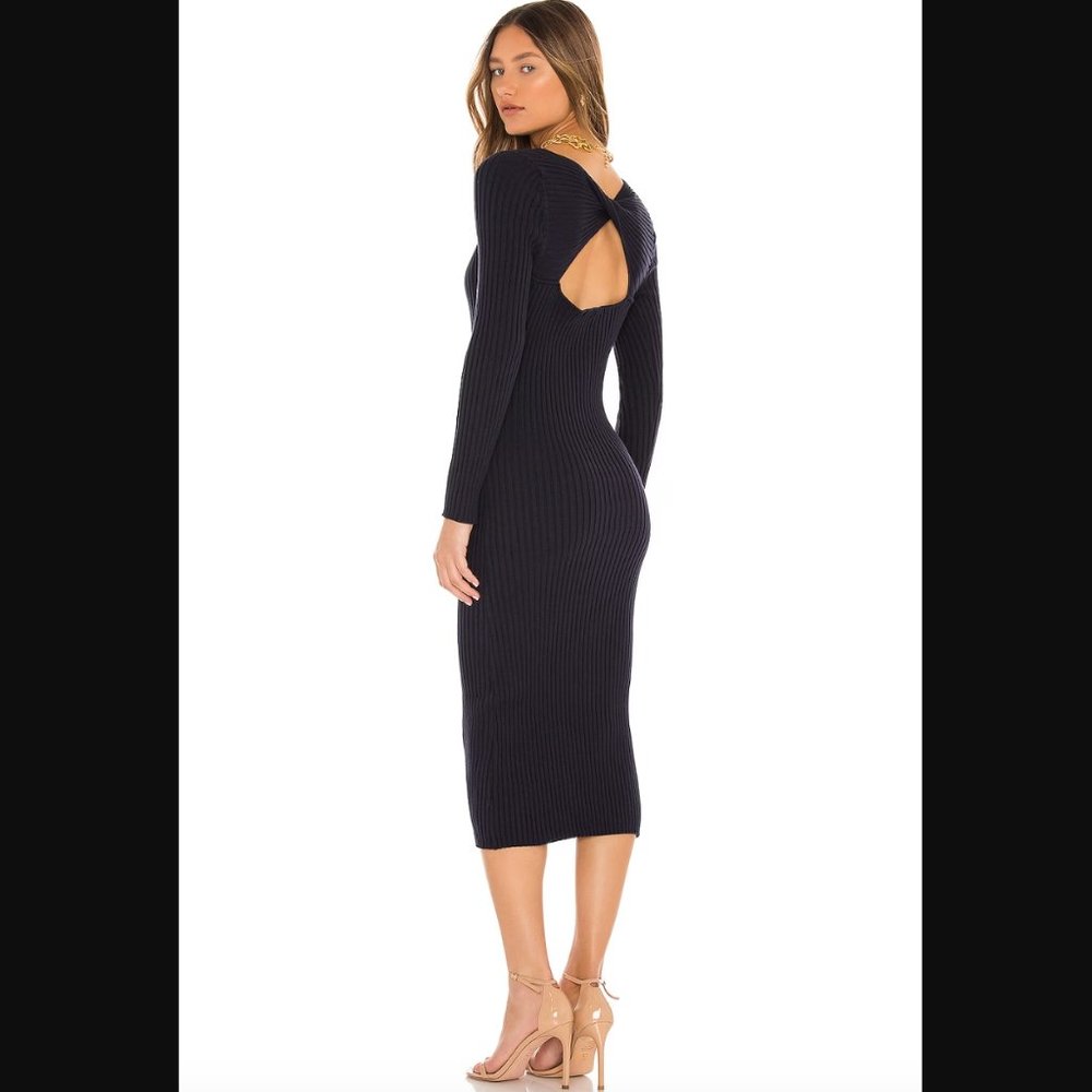 525 America Twist Back Navy Sweater Dress - Medium